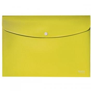 Sobres de polipropileno opaco A4 con broche botón amarillo Leitz 46780015