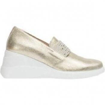 Mocasines Mujer Wonders de Piel con Pedrería y Cuña