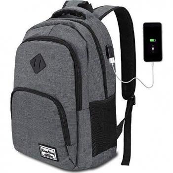 YAMTION Mochila Hombre para Portátil Mochilas Escolares Juveniles con Puerto USB Resistente al Agua