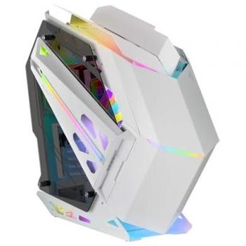 Caja Gaming RGB XXL ATX Mars Gaming MC-TITANW con Doble Tira LED y Iluminación Frontal ARGB, Hub de Iluminación + Mando a Distancia, Soporte para Refrigeración Líquida, Color