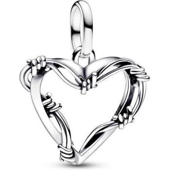 Charm Medallón Corazón de Alambre en Plata de Pandora