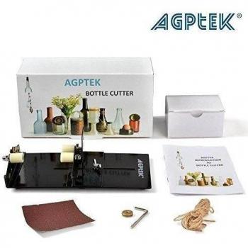 AGPtek Cortador de Botellas de Vidrio, Herramienta de Corte para Cortar Botellas de Vidrio Cortador de Botellas de Vino, Fácil para Usar, Puede Cortar las Botellas de Longuitud de No Más de 16CM, para Crear Manualidades como Esculturas de Vidrio, Captur