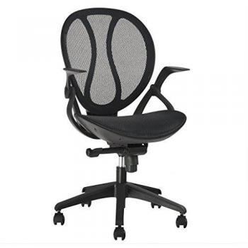 LANGRIA Silla Giratoria de Escritorio, con Tejida Transpirable, Silla Ejecutiva de Ordenador con con Inclinación Sincronizada con 3 Posiciones de Bloqueo, Reposabrazos Regulables, Capacidad de Carga: 140kg, Color Negro