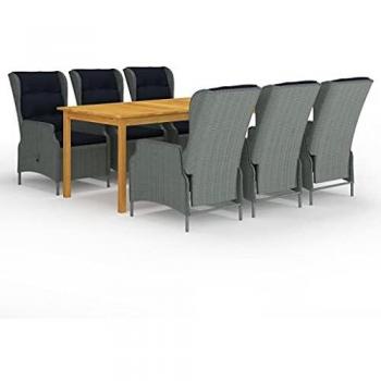 7-Piece Light Grey Garden Dining Set