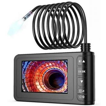 Industrial Endoscope, SKYBASIC 1080P HD Digital Borescope Camera Waterproof 4.3 Inch LCD Screen Snake Camera Video Inspection Camera with 6 LED Lights, Semi-Rigid Cable, 32GB TF Card and Tool