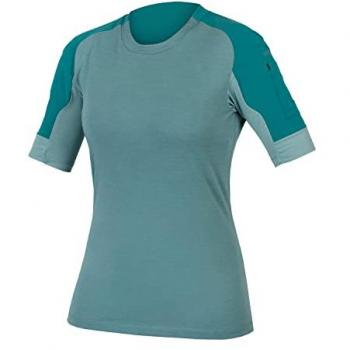 Maillot Endura GV500 manga corta verde mujer - M