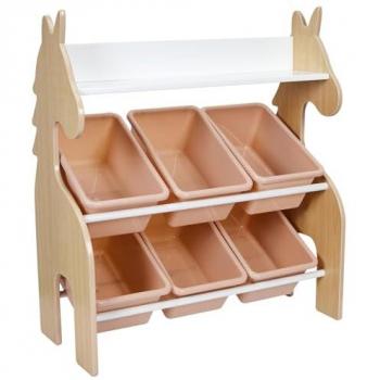 Mueble Organizador Unicornio Rosa con 6 Cubetas - 63,3 x 71,5 x 29,5 cm