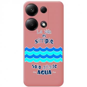 Funda Silicona Líquida Rosa con Diseño de Agua para Xiaomi Poco M6 Pro 4G