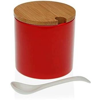 Versa, azucarero rojo redondo linea cocina, cerámica