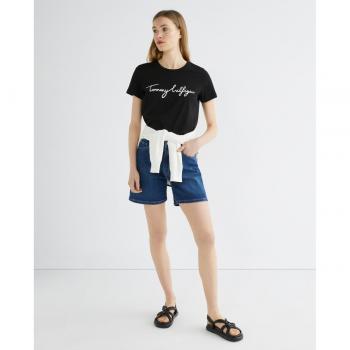 Tommy Hilfiger Women's Kai Straight Fit Denim Shorts 28 Blue