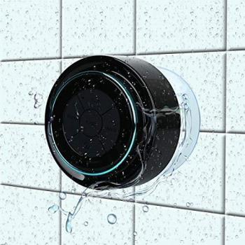 Altavoz Ducha Bluetooth,HAISSKY Impermeable Altavoz Inalámbrico Estéreo Pares para Todos Bluetooth Dispositivos Samsung iPhone,Manos Call Libres Altavoces Integrados para Hogar Fiesta Ducha Baño