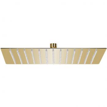 Cabezal de ducha de lluvia de acero inoxidable 25x25 cm cuadrado dorado