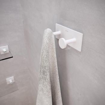 Percha Bath+ Stick DOBLE BLANCO MATE