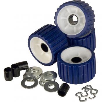 C.E. Smith 29320 Ribbed Roller Replacement Kit - 4-Pack - Blue