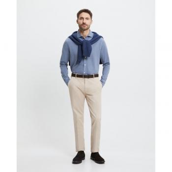 Camisa de hombre sport liso piqué manga larga Emidio Tucci