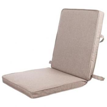 Cojín para sillas Beige 90 x 40 x 4 cm, tejido antilluvia, incluye velcro