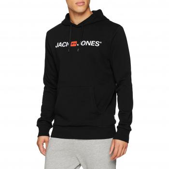 Jack & Jones Men's Corp Old Logo Hoodie - Black Regular Fit XS