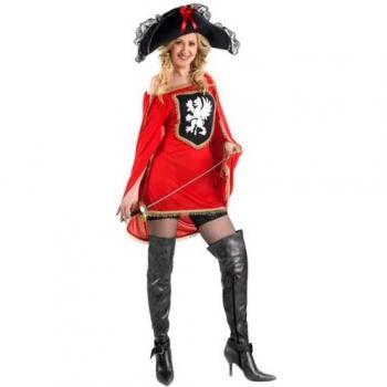 Atosa-73643 Disfraz Mosquetera, color rojo, Medium/Large