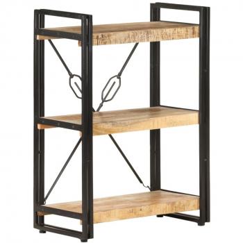 vidaXL 3-Tier Bookcase 60x30x80 cm Solid Mango Wood