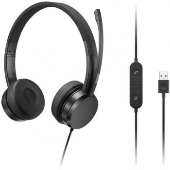 Lenovo 4XD1K18260 USB-A Wired Stereo On-Ear Headset Black