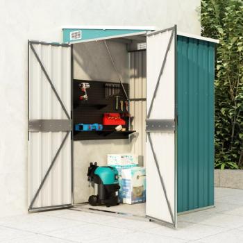 vidaXL Wall-mounted Garden Shed Green 118x100x178 cm Galvanised Steel
