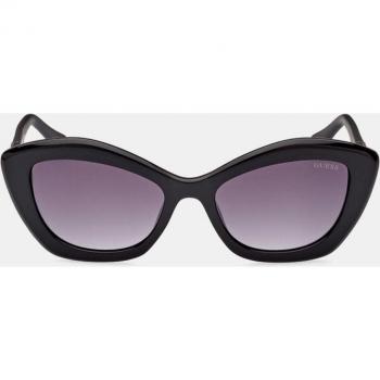 Guess Women's Cat Eye Sunglasses with Dark Grey Mirrored Lenses, Black, Model GU7868 01B