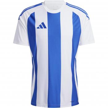 Camiseta de fútbol adidas Striped 24 Jsy hombre blanco, manga corta, diseño a rayas