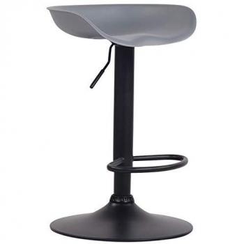Taburete de Bar Anaheim Regulable en Altura y Giratorio con Estructura de Polipropileno Gris y Negro
