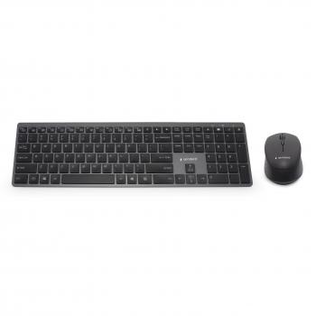 Juego de teclado y ratón inalámbrico Gembird Backlight Pro Business Slim, diseño US, color negro
