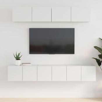 Set de muebles para TV 5 piezas madera contrachapada 80 x 30 x 30 cm, color blanco
