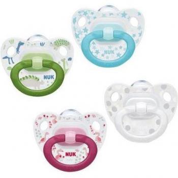 NUK Chupete Classic Silicona Ortodóntico Tamaño 1 para 0-6 Meses, Pack de 2 Unidades
