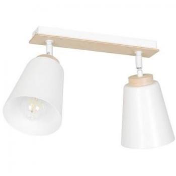 Lámpara de Techo Atlas EPIKASA, Acero con recubrimiento de polvo, Contrachapado, Blanco, 55x30x15 cm