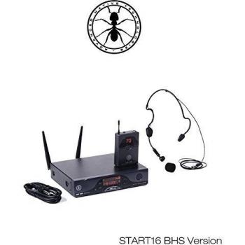 Sistema Microfónico Inalámbrico UHF Profesional ANT START16 BHS con Auriculares de Arco y Beltpack