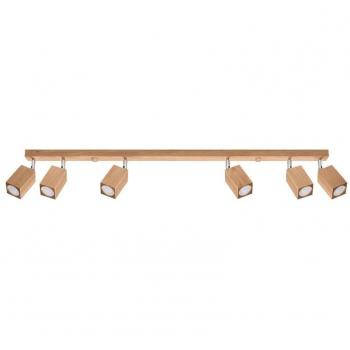 Aplique de Techo Keke 6 Focos GU10 Madera de Roble 20cm LED Interior