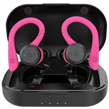 APEKX Auriculares Inalámbricos Bluetooth V5.0 Graves Mejorados, Deportivos IPX7 Impermeable Over Ear Earbuds 4+16H Tiempo de Reprodución Sonido Estéreo con Microfono Incorporado