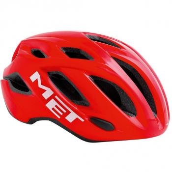 MET Idolo Casco de Ciclismo, Unisex Adulto, Rojo/Blanco, 52-59 cm