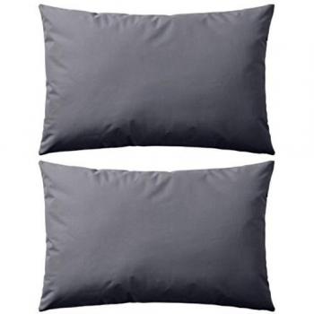vidaXL 2X Cojines de Exterior 60x40cm Gris Almohada Muebles Jardín Decoración