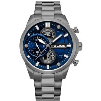Reloj Hombre Police Reactor PEWGK0039205 con pulsera de metal IP, color gris