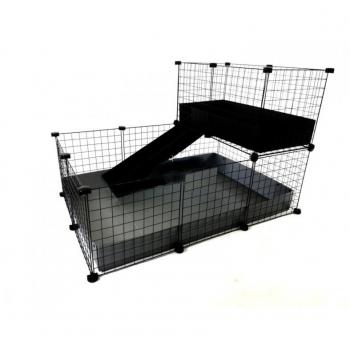 Jaula C&C modular de una planta 3x2 + Loft 2x1 + Rampa plateada