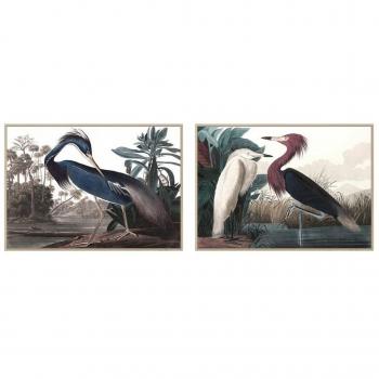 Cuadro DKD Home Decor Pájaro Oriental (123 x 4,5 x 83 cm) (83 x 4,5 x 123 cm) (2 Unidades)