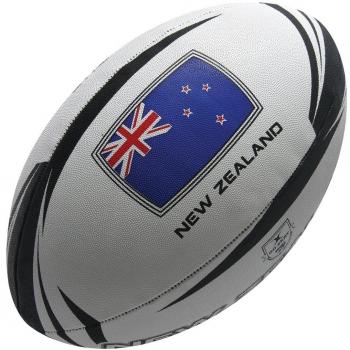 Gilbert Supporter Nueva Zelanda - Balón de rugby, color gris, tamaño 5