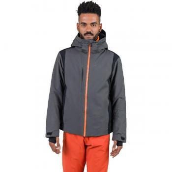 Chaqueta de esquí para hombre Rossignol Velika gris oscuro y naranja con capucha - Talla M