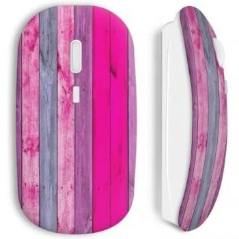 Ratón inalámbrico diseño mural tablas de madera