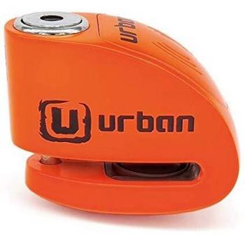 URBAN UR906N Candado Antirrobo Moto Disco Alarma 120 db, 6mm Universal, Moto Scooter Bici eléctrica Patinete, Impermeable, Naranja flúor