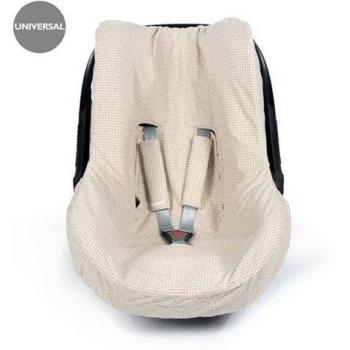 Pasito a pasito 73549 - Funda grupo 0 verano, diseño vichy beige petite etoile