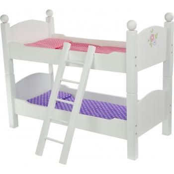 Olivia's Little World 18 Doll Wooden Convertible Bunk Bed with Ladder, White
