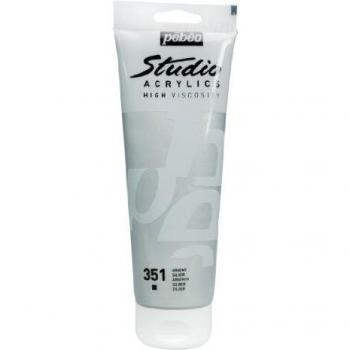 Pintura Acrílica Iridiscente Pébéo Studio 250 ml - Plata Metalizada