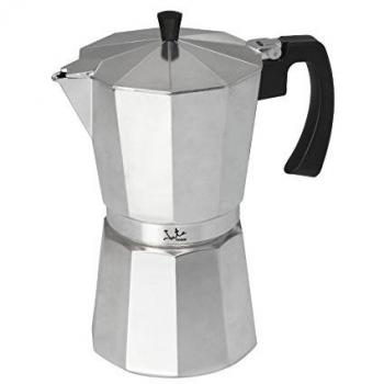 Jata Hogar CCA12 - Cafetera italiana de aluminio. 12 tazas. Asa maciza. Junta de silicona