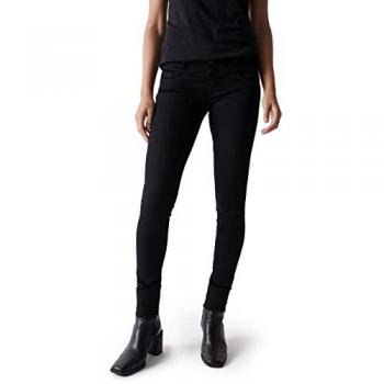 Vaquero Push Up Skinny Mujer Salsa Jeans Negro Tiro Medio
