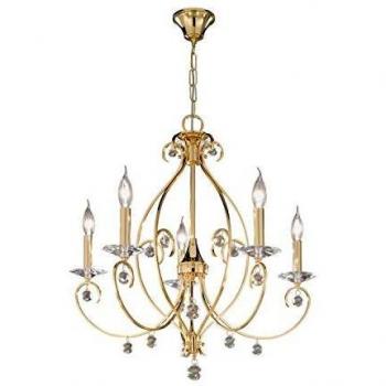 Lámpara de araña cristal CARAT Oro 24K 5 bombillas